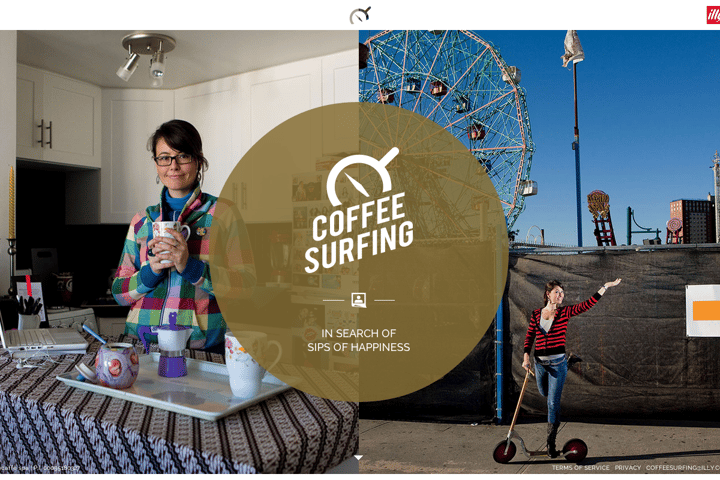 Coffee Surfing illy website preview
